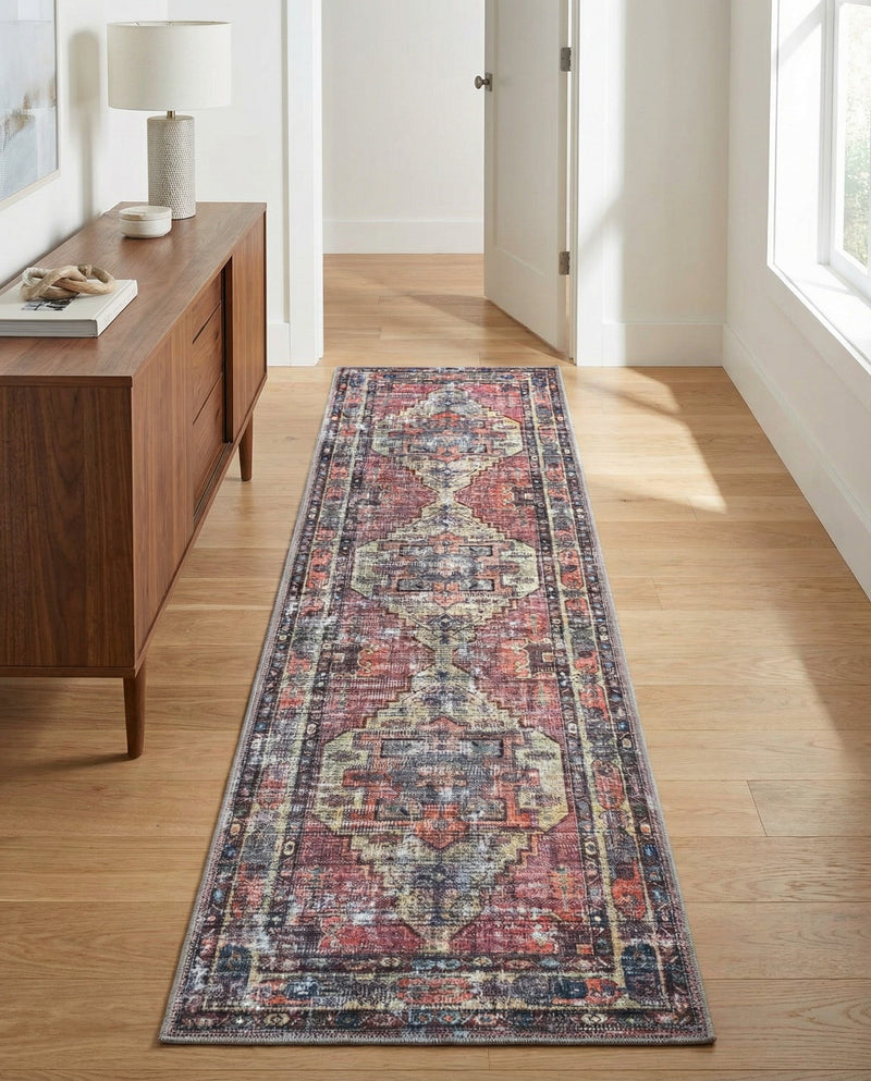 Zahara Oasis Collection Area Rug -  Rabat Runner Yellow Pink  lifestyle 74