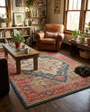 Persian Elegance Collection Area Rug -  Golestan Rectangle Navy Blue  lifestyle 17