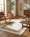 Osian Looms Collection Area Rug - Durham Rectangle White and Natural  lifestyle 42