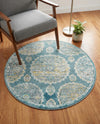 Arcadia Rugs Collection Area Rug -  Atlantis (Gray and Blue) Round Gray and Blue  lifestyle 47