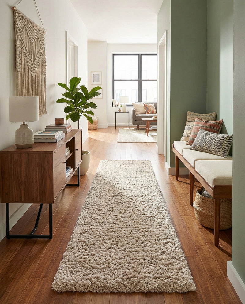 Eternal Plush Oasis Collection Area Rug -  Tranquility (Linen) Runner Linen  lifestyle 78