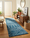 Marrakesh Lattice Collection Area Rug - Casablanca (Navy Blue) Runner Navy Blue  lifestyle 67