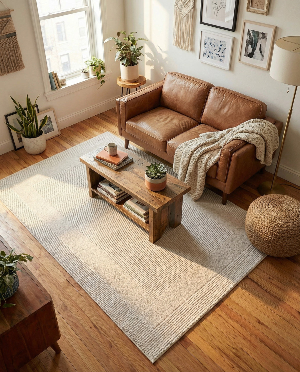 Haven Tapestry Collection Area Rug -  EmberHollow Rectangle Ivory White  lifestyle 2