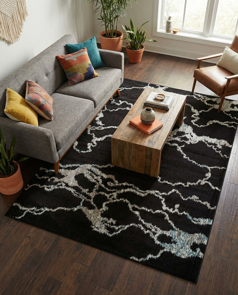 Brighton Terrace Collection Area Rug -  Aldrington Rectangle Navy Blue  lifestyle 13