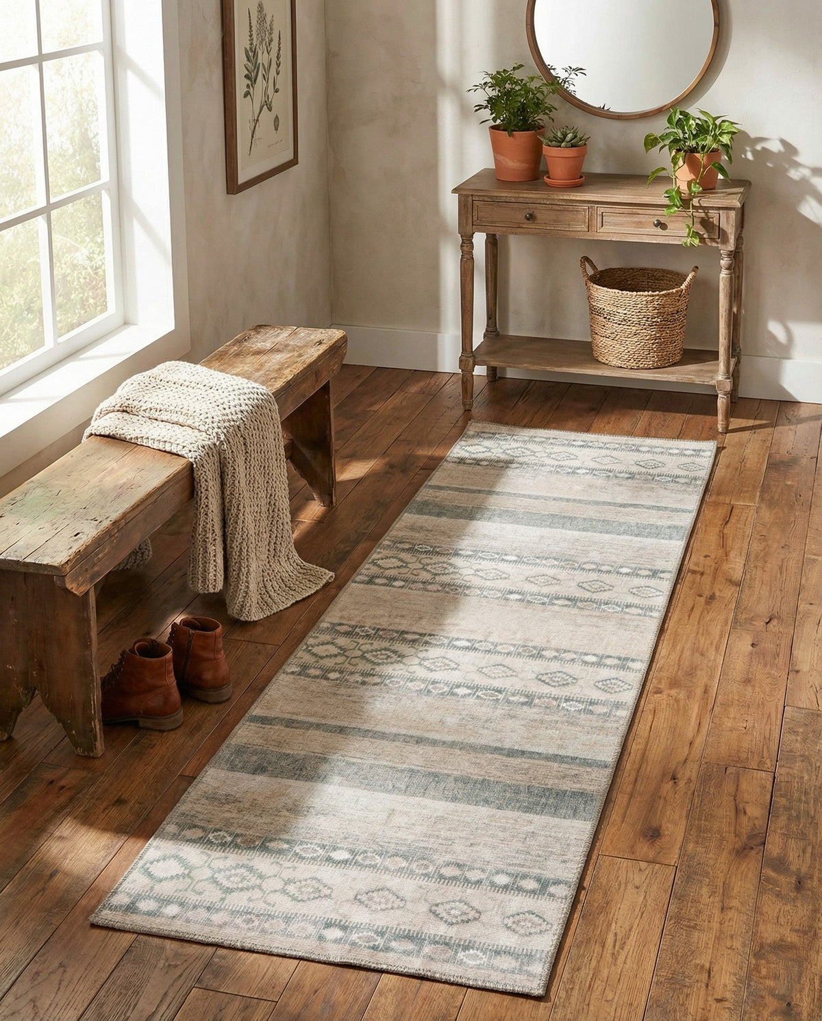 Heritage Elegance Collection Area Rug -  Edinburgh Runner Gray  lifestyle 138