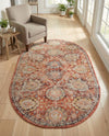 Seville Stripes Collection Area Rug -  Cordoba (Brick Red) Oval Brick Red  lifestyle 31