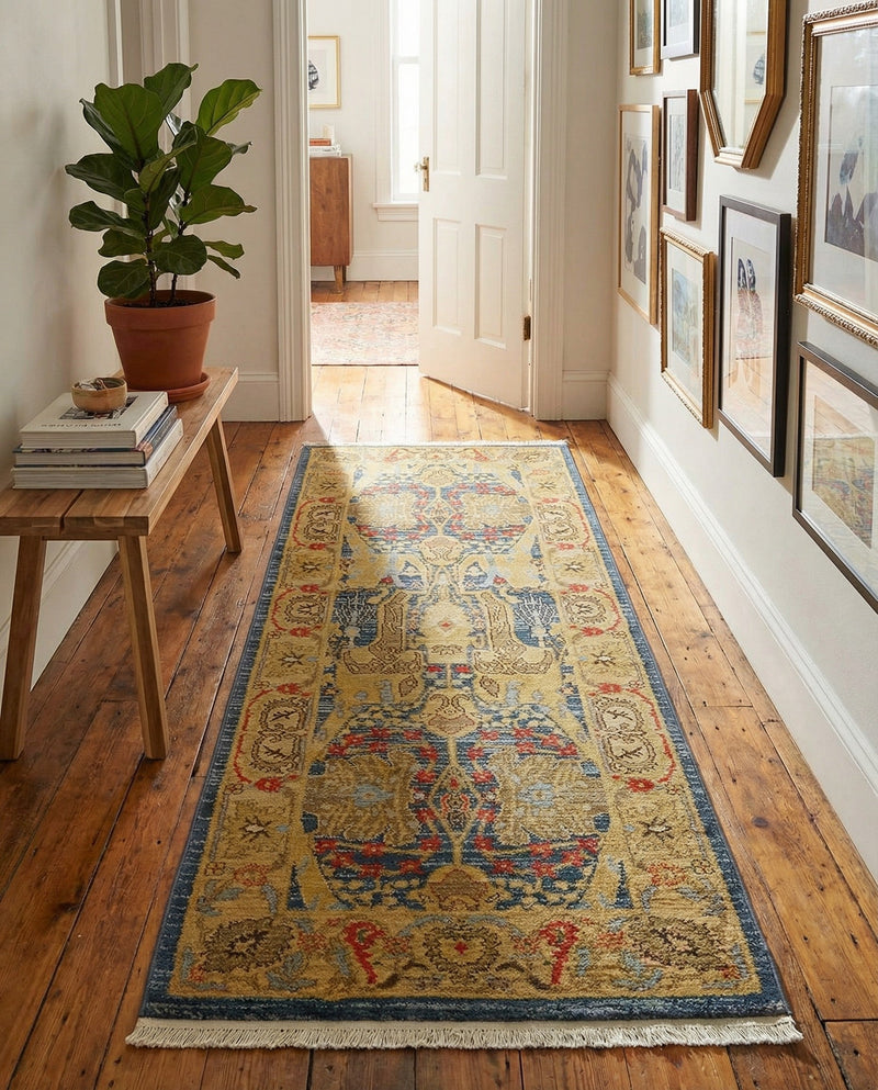 Persian Elegance Collection Area Rug -  Khorramabad Runner Navy Blue  lifestyle 35