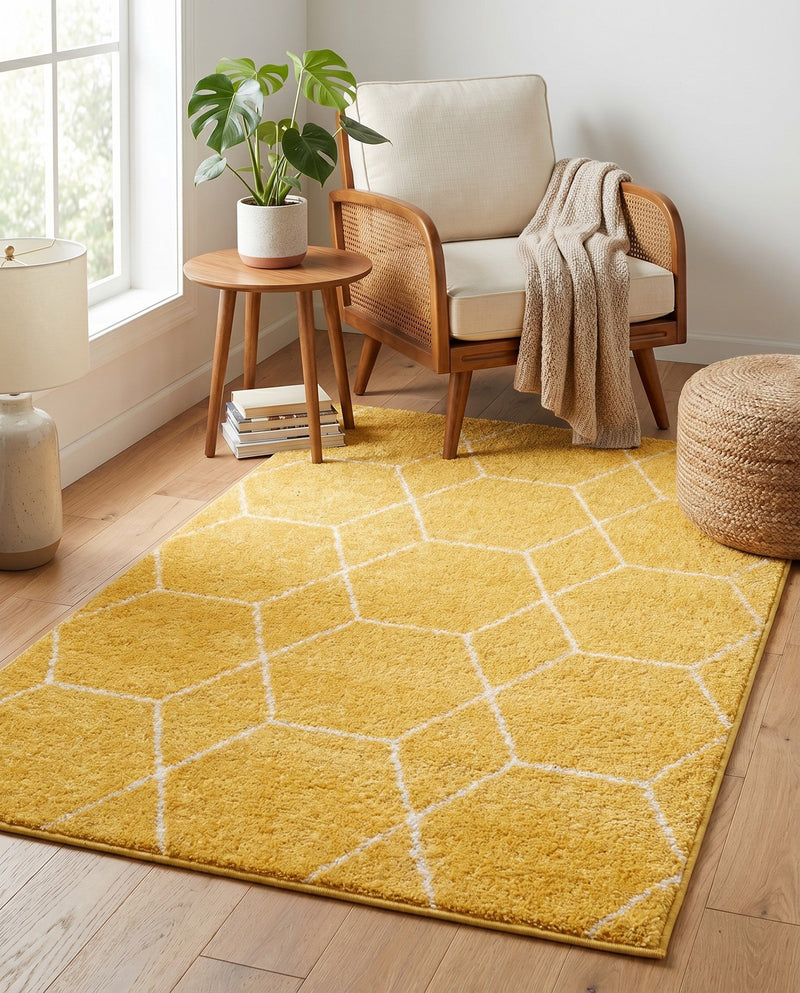 Trellis Mosaic Collection Area Rug - Arborville (Yellow) Rectangle Yellow  lifestyle 18