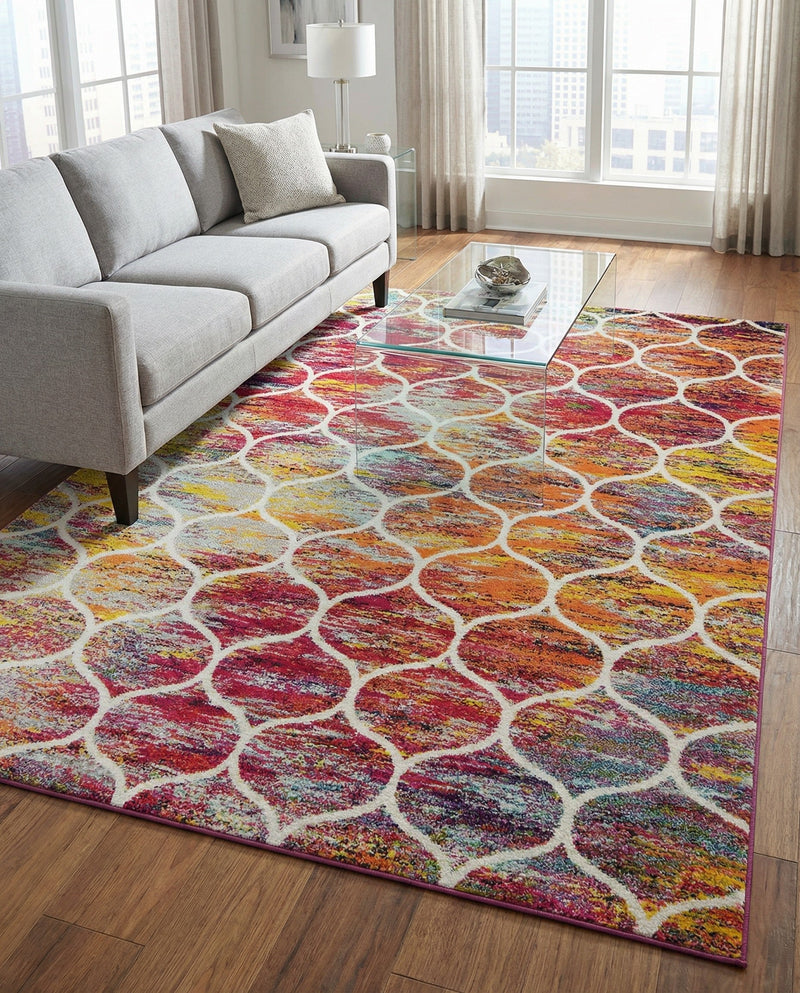 Trellis Mosaic Collection Area Rug -  Pergolatown (Multi) Rectangle Multi  lifestyle 20