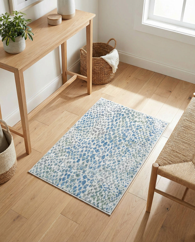Aegean Elegance Washables Collection Area Rug -  Mykonos Rectangle Ivory Blue  lifestyle 28