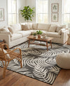 Seaside Blooms Collection Area Rug - Verdure (Charcoal) Rectangle Charcoal  lifestyle 25