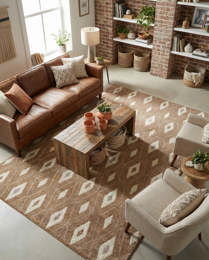 Sienna Collection Area Rug - Umbria Rectangle Caramel and Ivory  lifestyle 67