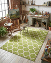 Lattice Gardens Collection Area Rug -  Bloomfield (Light Green) Rectangle Light Green  lifestyle 6