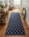 Lattice Gardens Collection Area Rug -  Bloomfield (Dark Blue) Runner Dark Blue  lifestyle 76