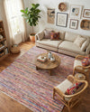 Thar Cotton Collection Area Rug - Alleppey Rectangle Multi White  lifestyle 37