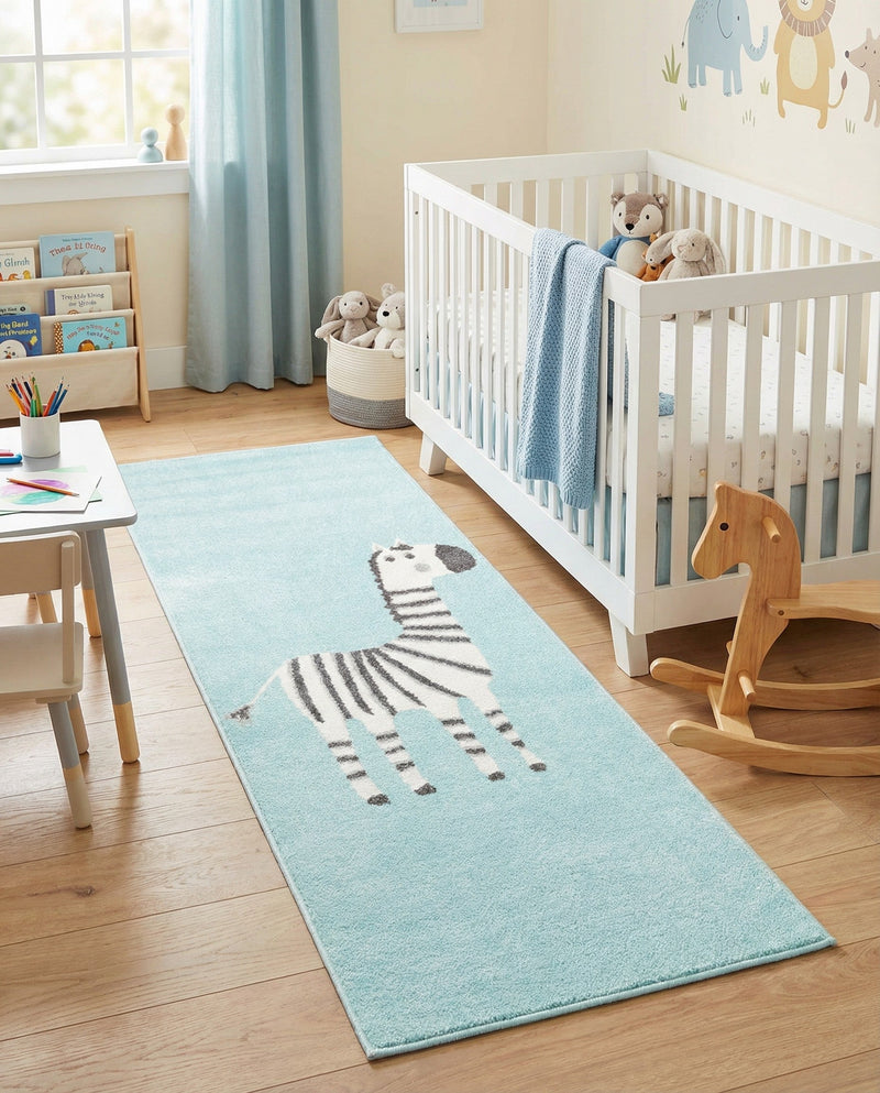 Wonder Tykes Collection Area Rug -  Vibrant Runner Teal  lifestyle 39