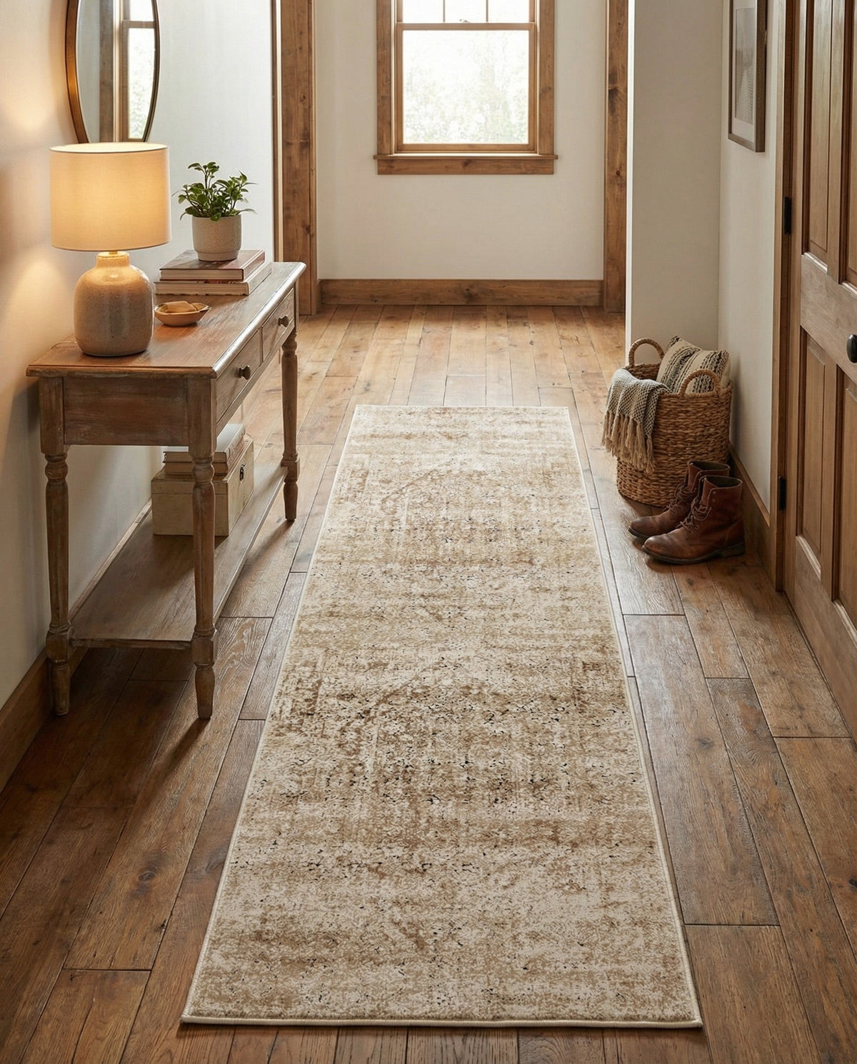 Coastal Manor Collection Area Rug -  Wavecrest Runner Beige  lifestyle 141