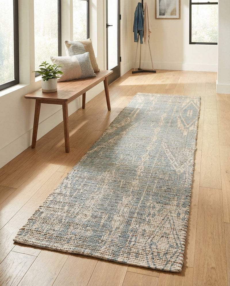 Savannah Threads Collection Area Rug -  Kalahari Runner Antique Blue  lifestyle 50
