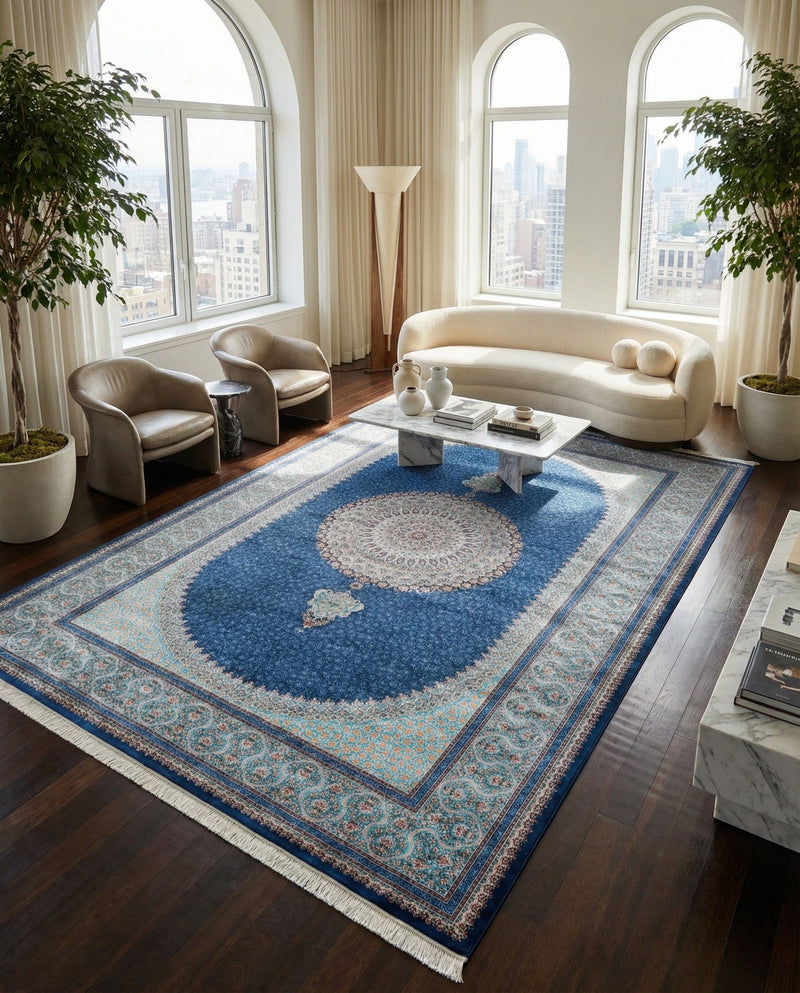 Calliope Collection Area Rug -  Delphi Rectangle Blue  lifestyle 6