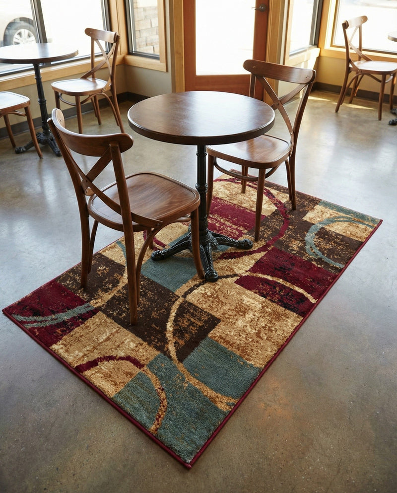 Bistro Lounge Collection Area Rug -  Ristretto Rectangle Multi  lifestyle 31