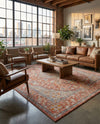 Seville Stripes Collection Area Rug - Cadiz (Brick Red) Rectangle Brick Red  lifestyle 32