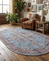 Zahara Oasis Collection Area Rug -  Casablanca Oval Blue  lifestyle 74