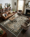 Tabriz Tapestry Collection Area Rug - Sahand (Dark Gray) Rectangle Dark Gray  lifestyle 9