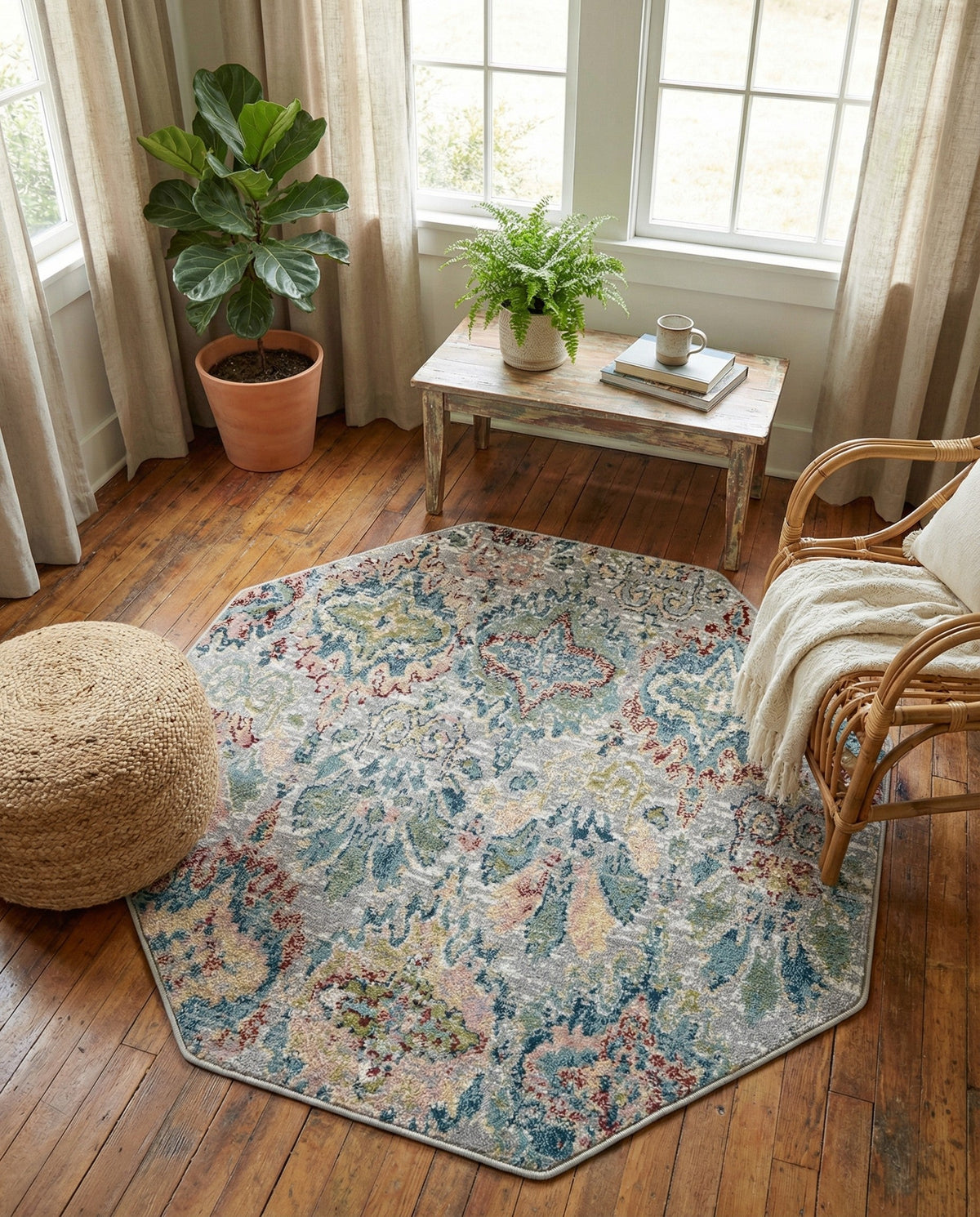 Savannah Elegance Collection Area Rug -  Forsyth Octagon Multi  lifestyle 160