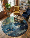 Marrakesh Elegance Collection Area Rug -  Figuig Round Navy Blue  lifestyle 64