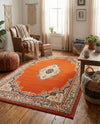 Tabriz Tapestry Collection Area Rug - Azerbaijan (Terracotta) Rectangle Terracotta  lifestyle 12