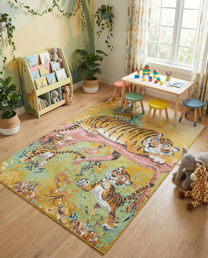 Wonder Tykes Collection Area Rug -  Groove Rectangle Multi  lifestyle 10