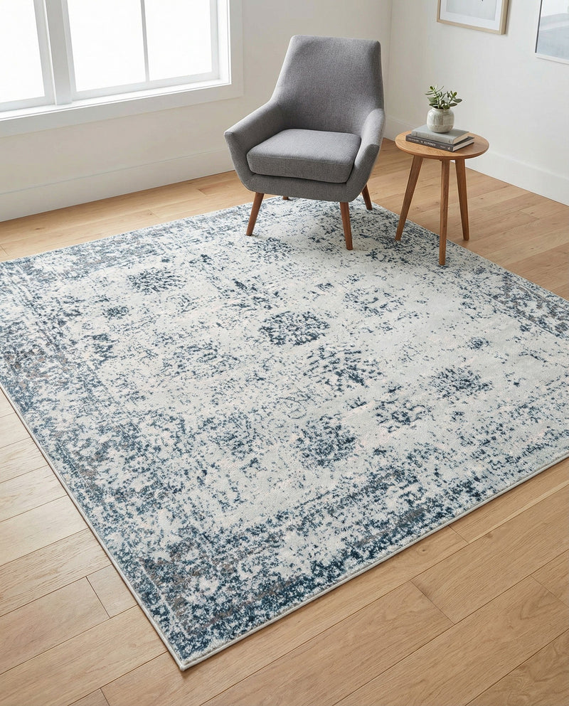 Riviera Elegance Collection Area Rug - Antibes (Light Blue) Square Light Blue  lifestyle 42