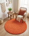 Plush Oasis Collection Area Rug - Serenity (Tiger Orange) Round Tiger Orange  lifestyle 72