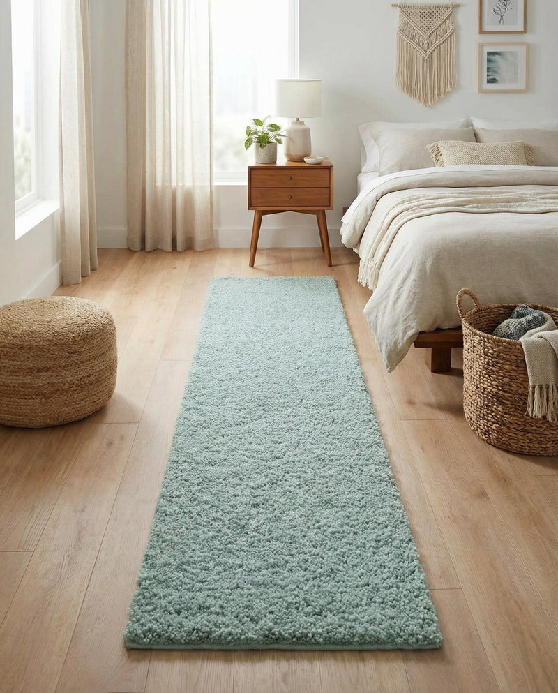 Cozy Comfort Shag Collection Area Rug - Haven (Sage Green) Runner Sage Green  lifestyle 77