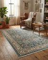 Persian Elegance Collection Area Rug -  Kerman (Blue) Rectangle Blue  lifestyle 15