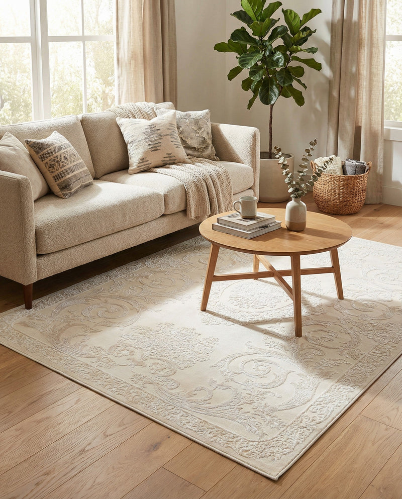 Bloomsbury Elegance Collection Area Rug - Mayfair Rectangle Ivory  lifestyle 58