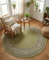 Soho Elegance Collection Area Rug -  Mercer (Green) Round Green  lifestyle 47