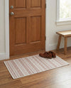 Seaside Stripes Collection Area Rug -  Boardwalk (Red) Rectangle Red  lifestyle 32