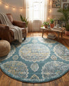 Arcadia Rugs Collection Area Rug -  Atlantis (Gray and Blue) Round Gray and Blue  lifestyle 52