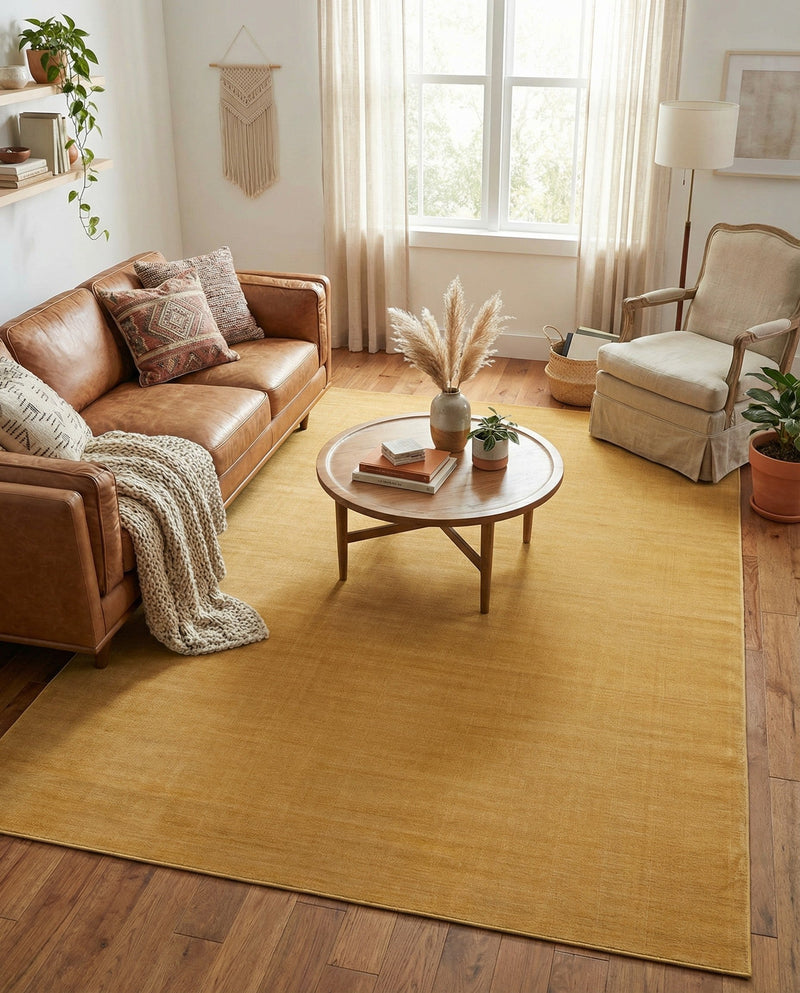 Soho Elegance Collection Area Rug - Chelsea (Gold) Rectangle Gold  lifestyle 11
