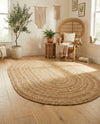 Woven Seaside Elegance Collection Area Rug - Coastline Oval Natural  lifestyle 74