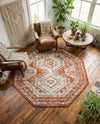 Savannah Elegance Collection Area Rug -  Tybee (Terracotta) Octagon Terracotta  lifestyle 56