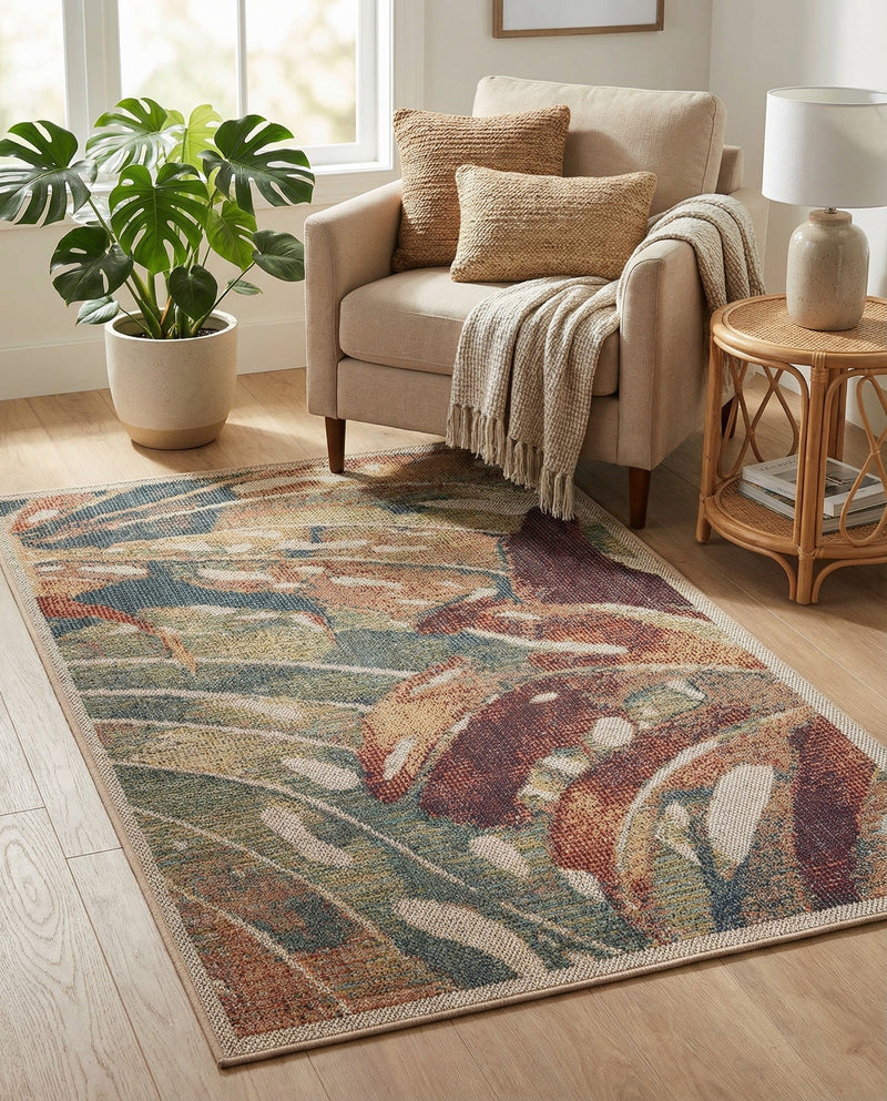 Coastal Terrace Collection Area Rug -  Wavecrest Rectangle Multi  lifestyle 44