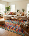 Urban Terrace Collection Area Rug -  Compass Rectangle Multi  lifestyle 33