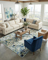 Chromatic Oasis Collection Area Rug -  Lagoon Rectangle Light Blue  lifestyle 27