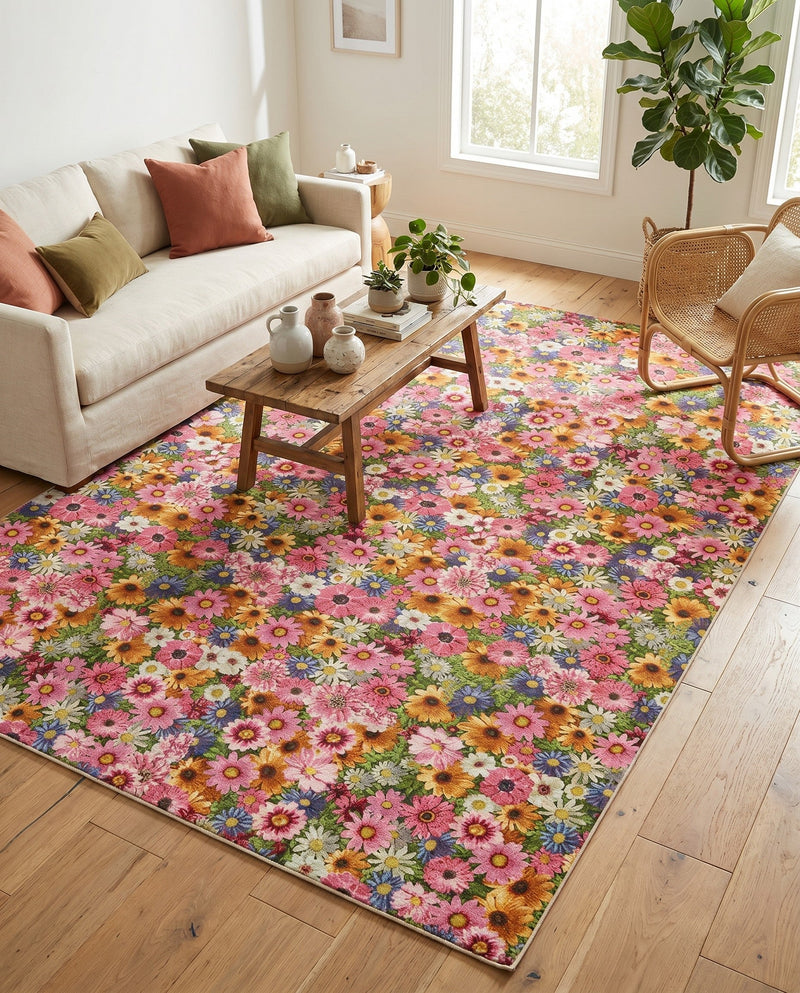 Seaside Blooms Collection Area Rug -  Marseilles Rectangle Multi  lifestyle 51