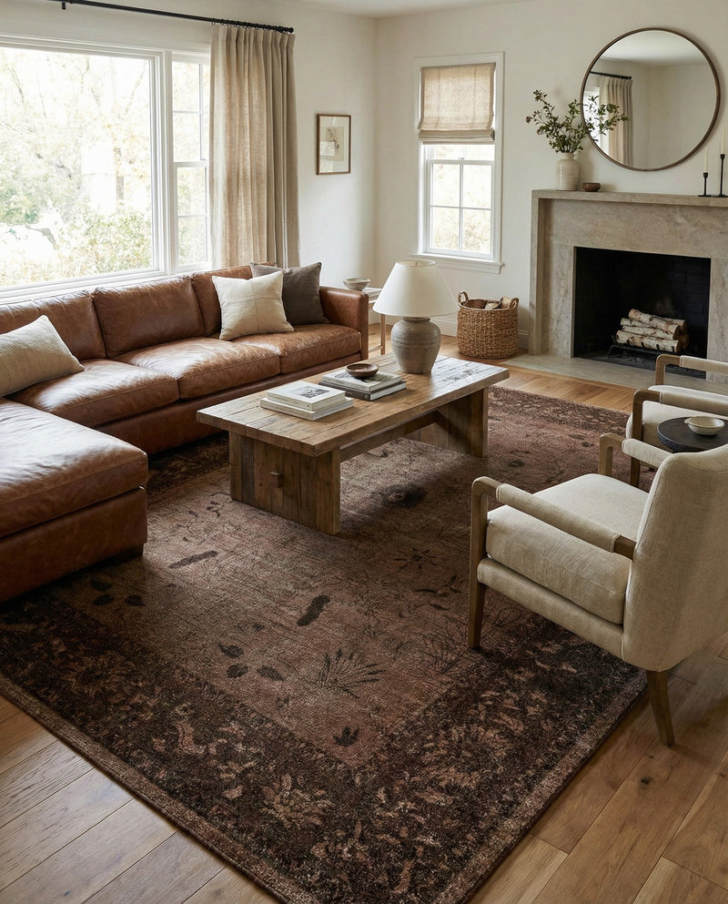 Horizon Collection Area Rug -  Apex (Brown) Rectangle Brown  lifestyle 16