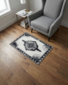 Heritage Elegance Collection Area Rug -  Winterthur (Black and White) Rectangle Black and White  lifestyle 8