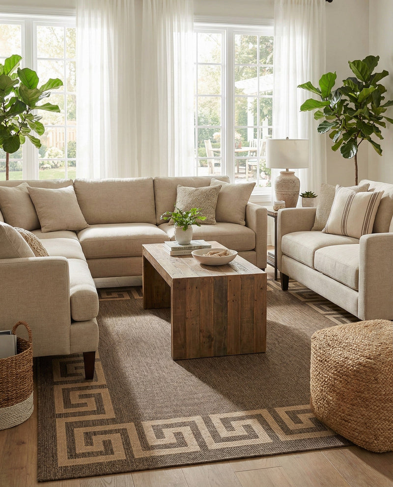Sahara Sands Collection Area Rug -  Elephantine Square Brown  lifestyle 57