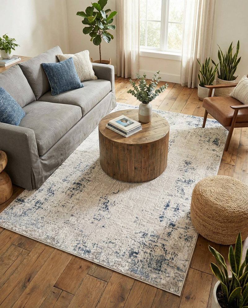 Aegean Elegance Collection Area Rug -  Milos Rectangle Gray Blue  lifestyle 15